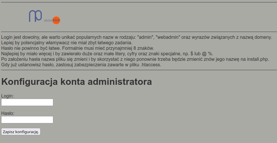 Strona instalacyjna